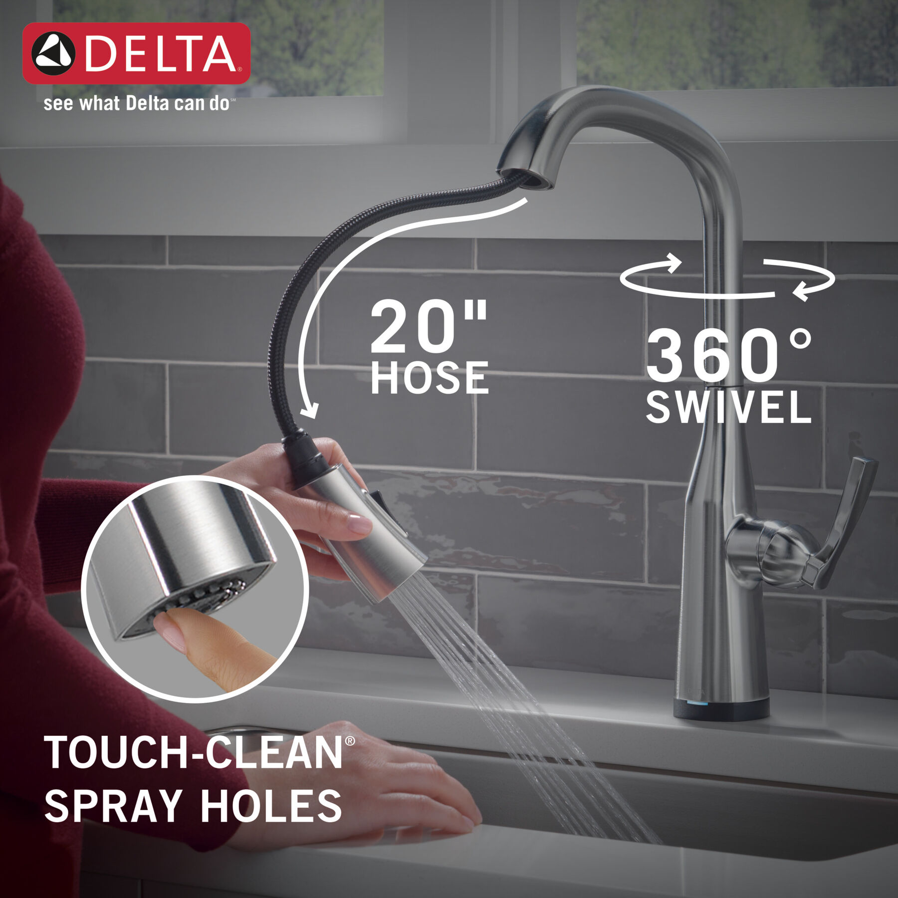 Single Handle Pull-Down Kitchen Faucet with Touch<sub>2</sub>O&reg; Technology