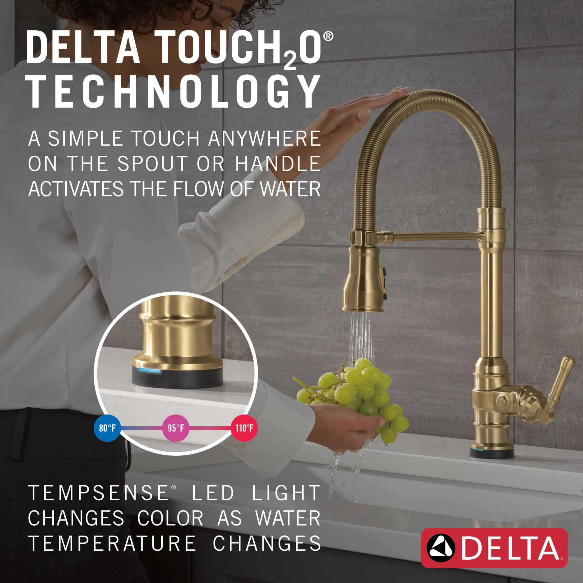 Touch2O® Technology Kitchen Faucet with Touchless Technology in