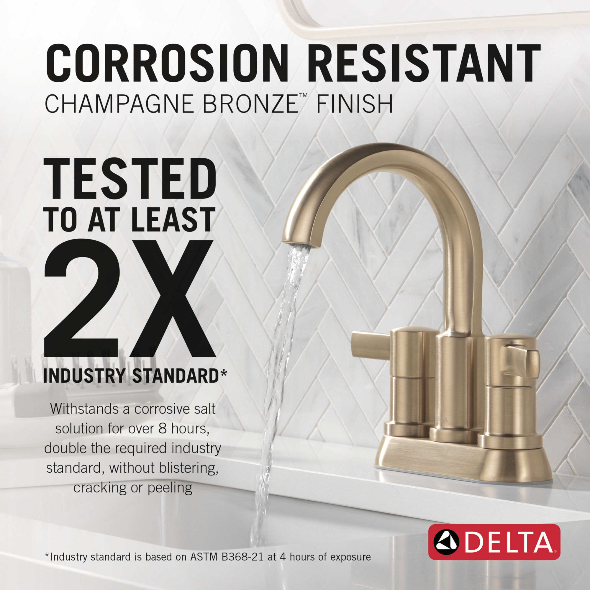 Two Handle Centerset Bathroom Faucet in Champagne Bronze 25855LF