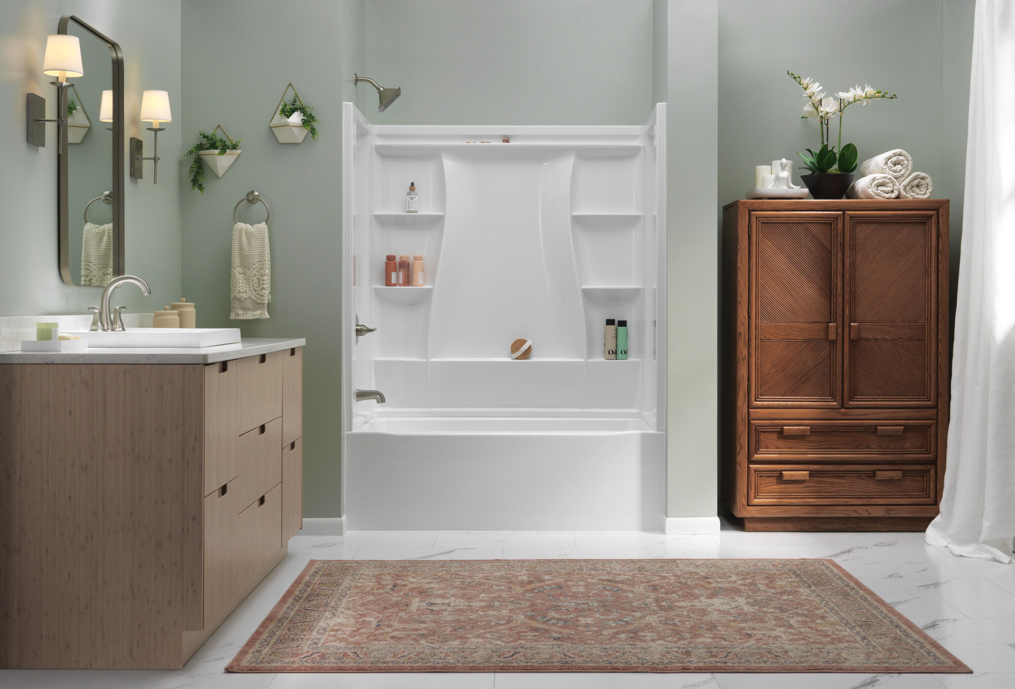 60x32 Alcove Bathtub Bundle - Left in High Gloss White BVS2-C521