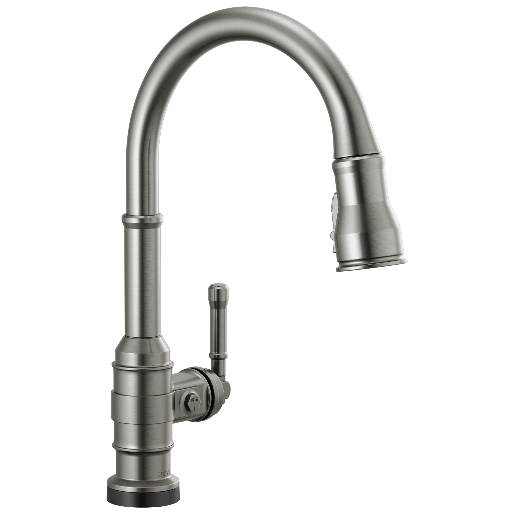 BroderickE Single Handle Pull-Down Kitchen Faucet With Touch2O Technology - Black Stainless