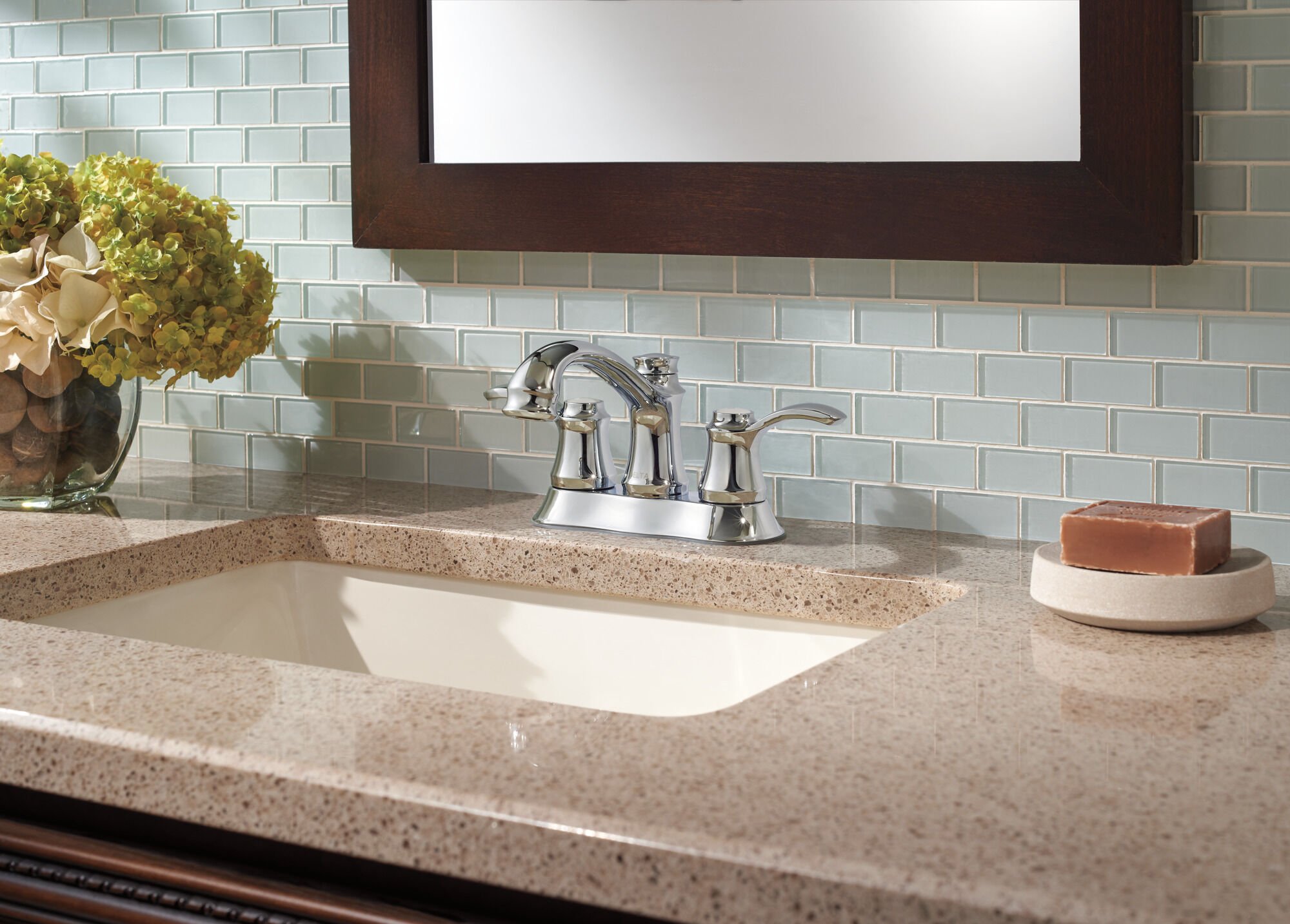 Two Handle Centerset Bathroom Faucet in Chrome 25710LF | Delta Faucet