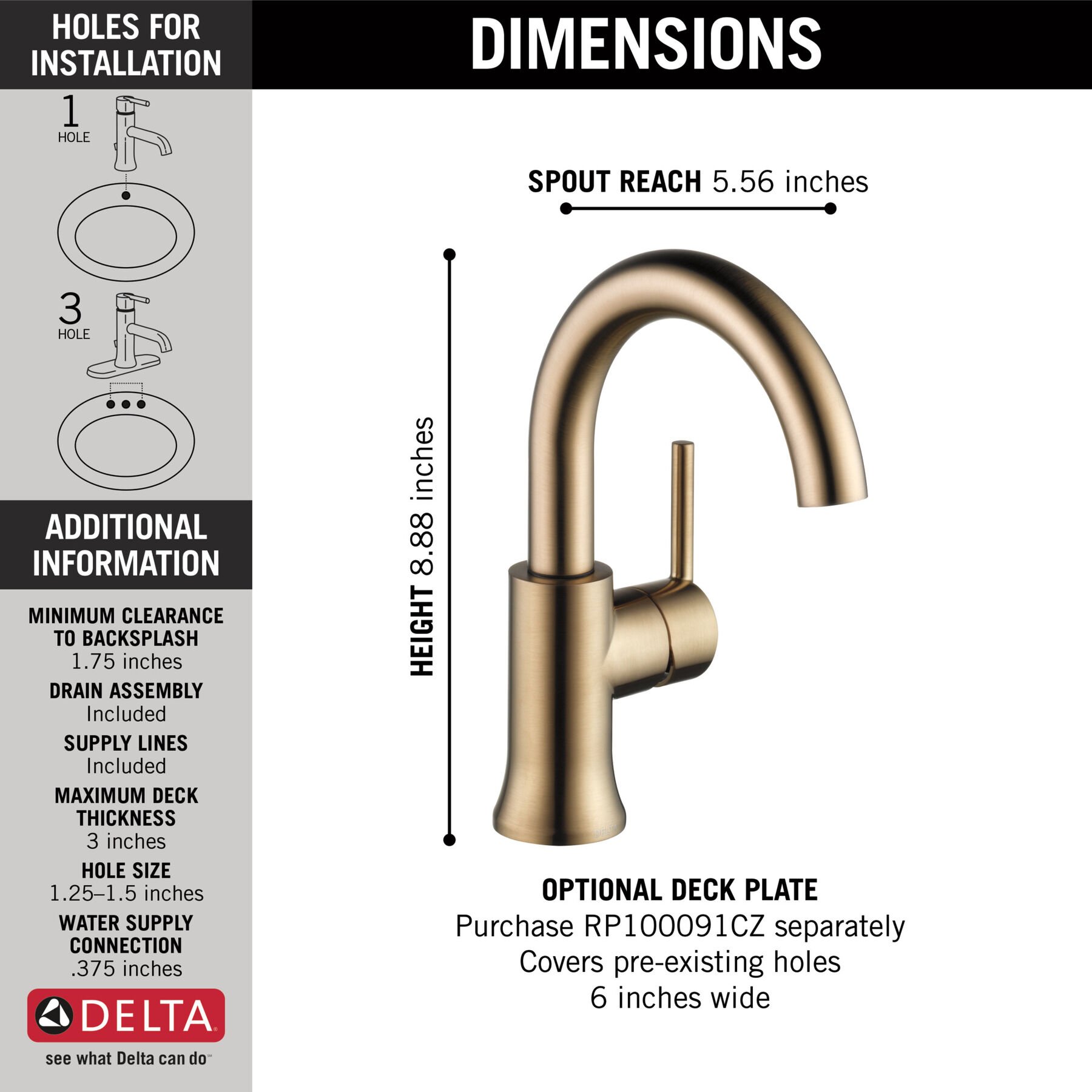 Single Handle Bathroom Faucet (Recertified)