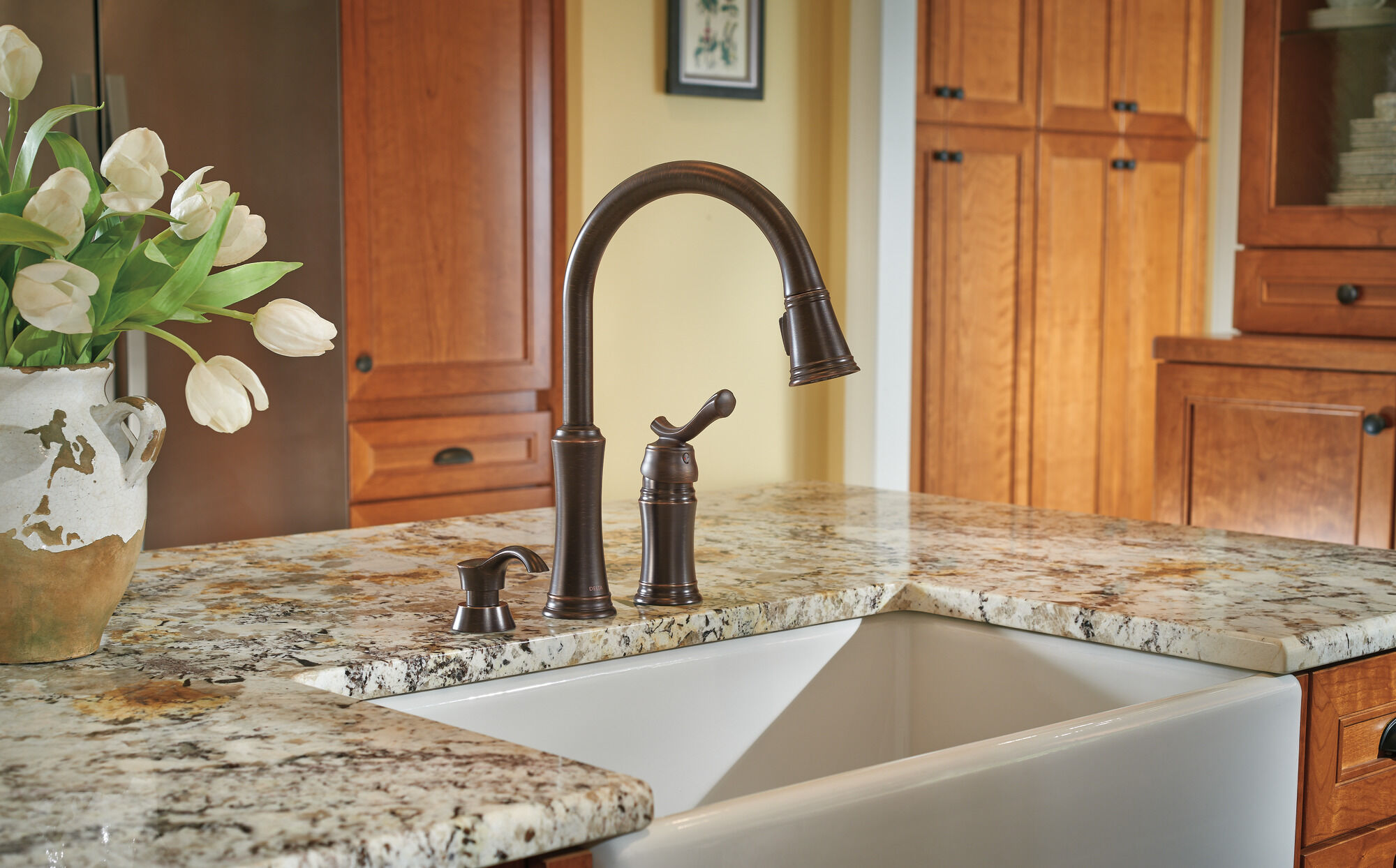 Venetian Bronze Delta Faucet Pilar Kitchen Soap Dispenser for Kitchen Sinks 