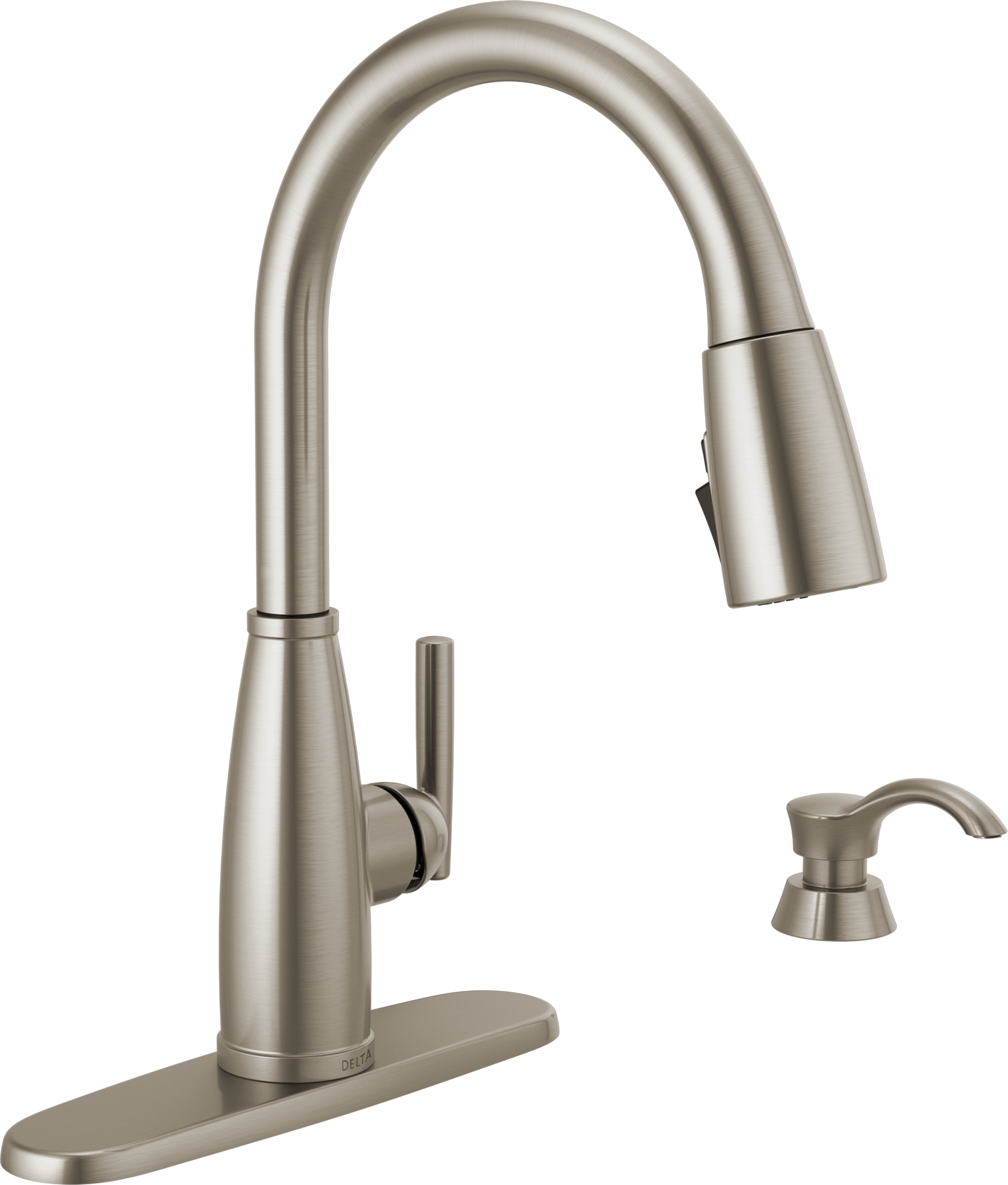 Single Handle Pull-Down Kitchen Faucet with Soap Dispenser and