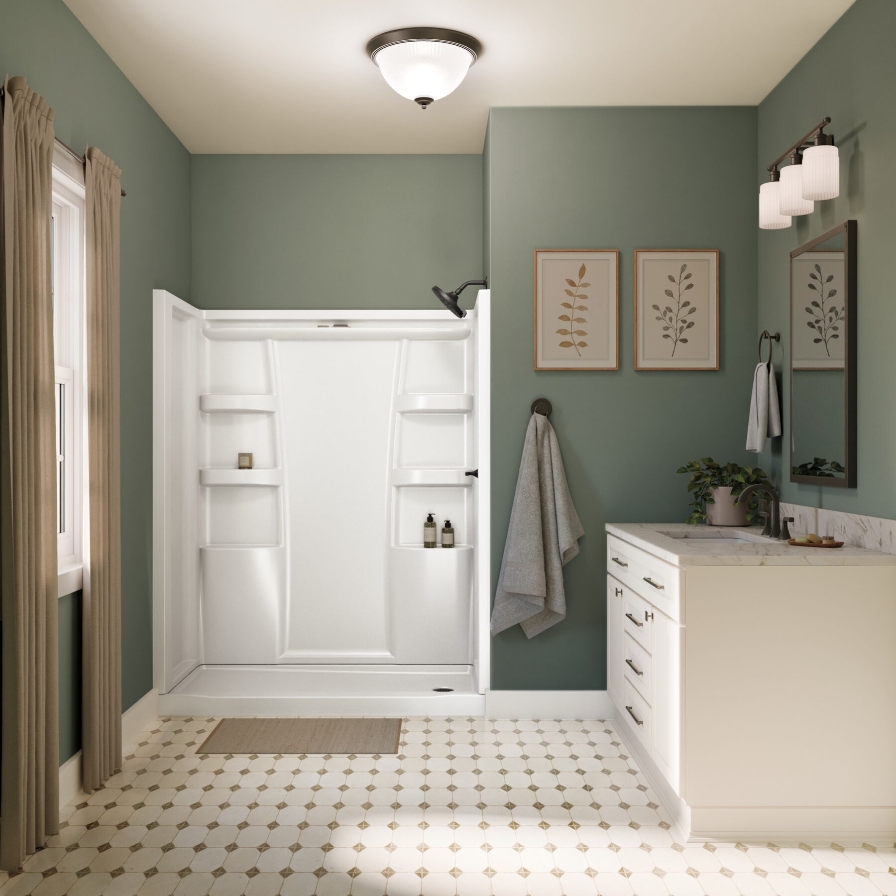 ProCrylic 60 in. x 30 in.Shower Base Right Drain, image 1