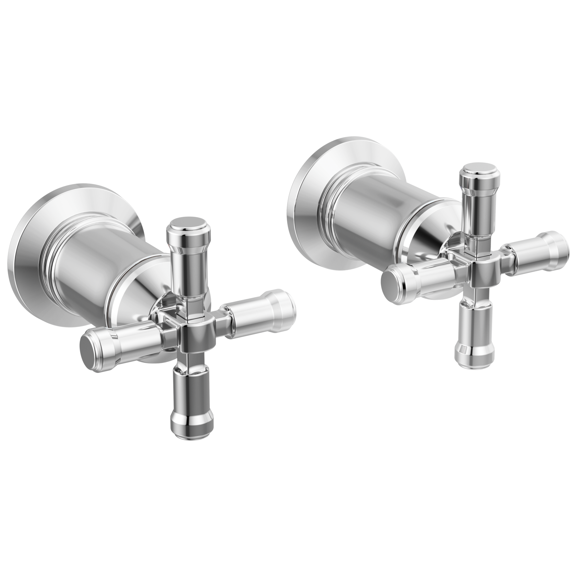 BroderickE Wall Mount Bathroom Faucet Handle Kit-Cross - Lumicoat Chrome