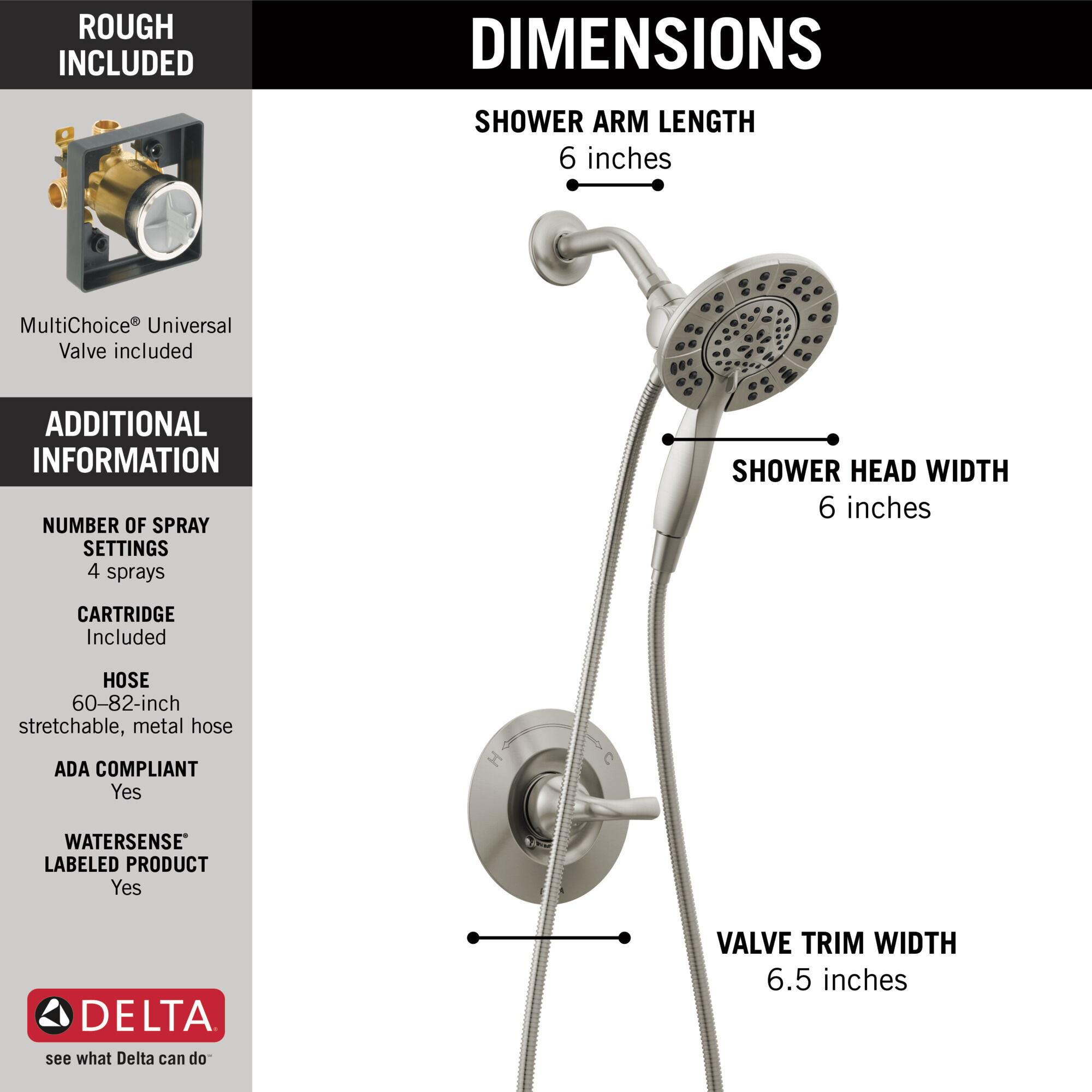 14 Series Shower Trim with In2ition® in Spotshield Brushed Nickel
