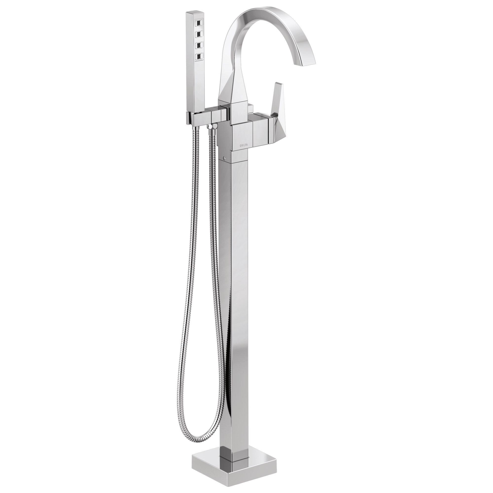 Delta Faucet TrillianE Single Handle Floor Mount Tub Filler Trim - Lumicoat Chrome