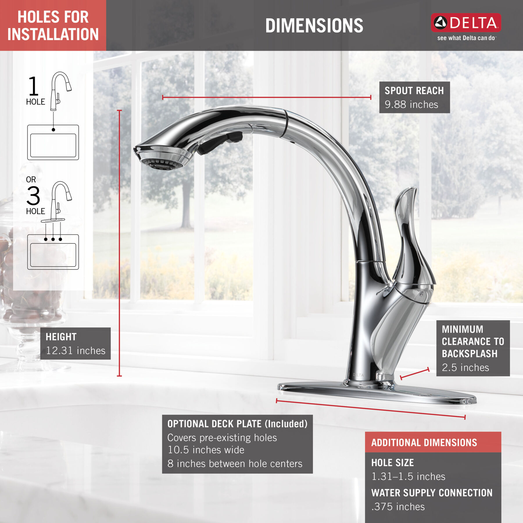 PullOut Kitchen Faucet 1L (Recertified) in Chrome 4153DSTR Delta