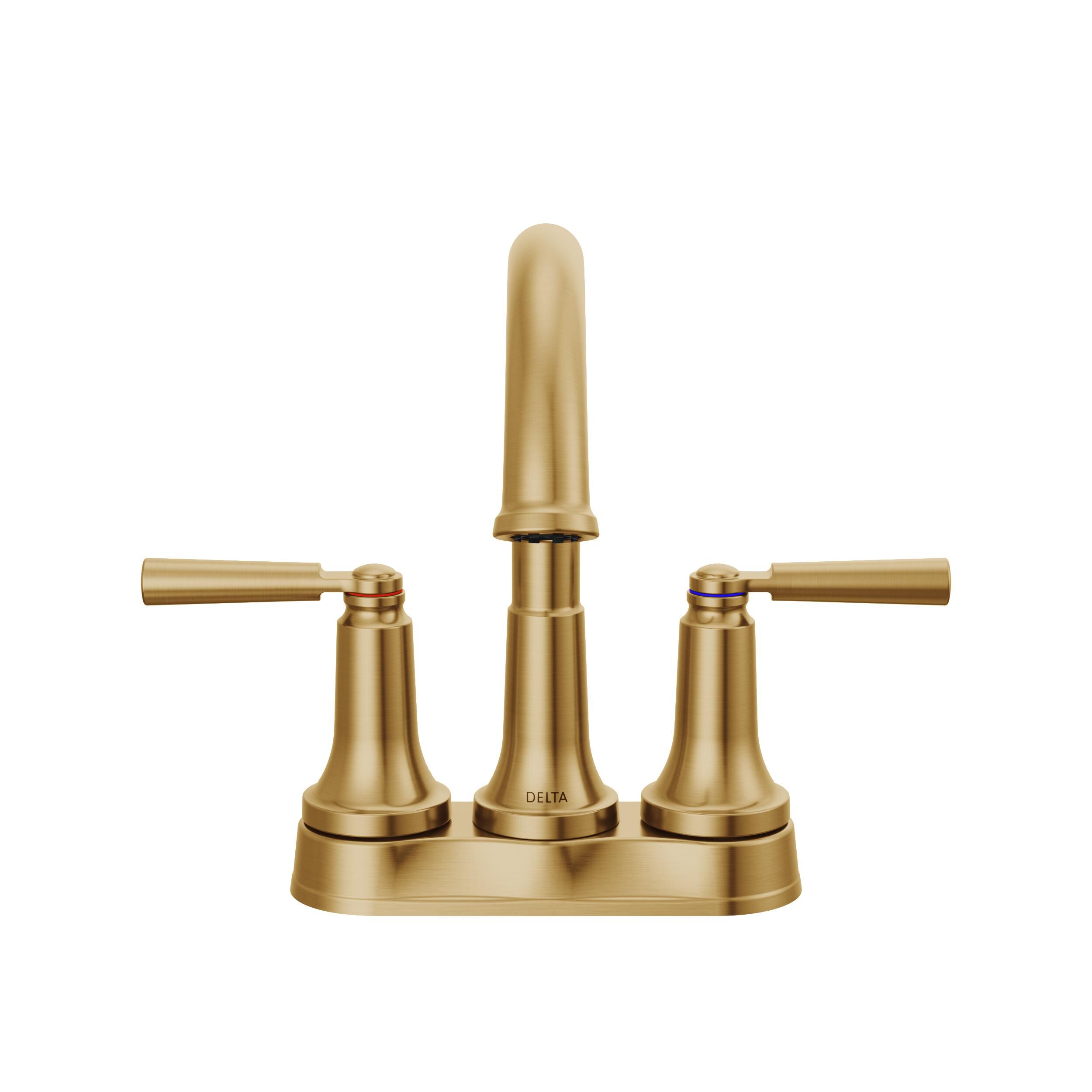 Two Handle Centerset Bathroom Faucet in Champagne Bronze 2535