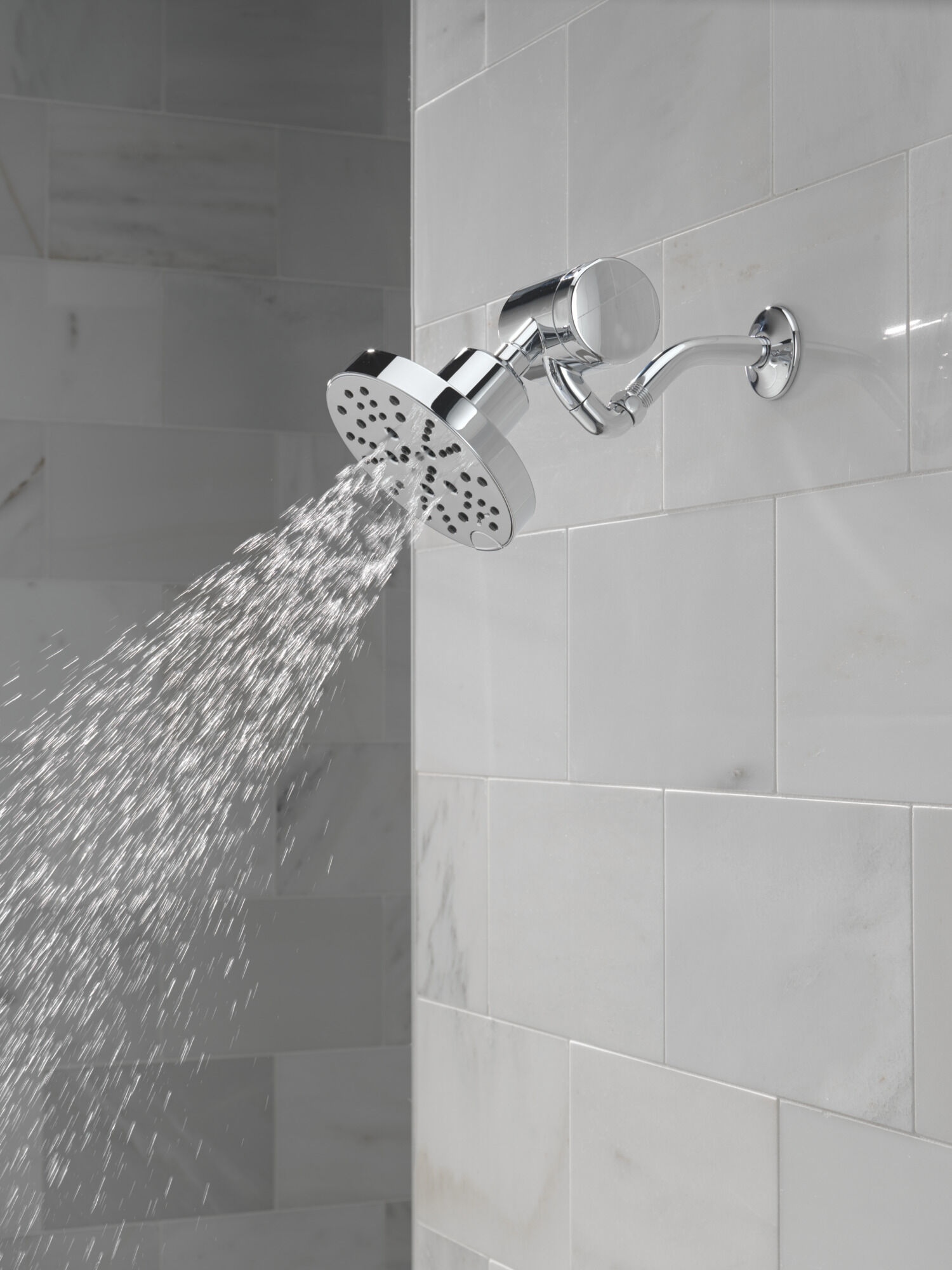 H2Okinetic® 5-Setting Contemporary Raincan Shower Head in Lumicoat