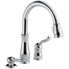 Single Handle Pull-Down Kitchen Faucet with Soap Dispenser in Chrome — thumbnail 2