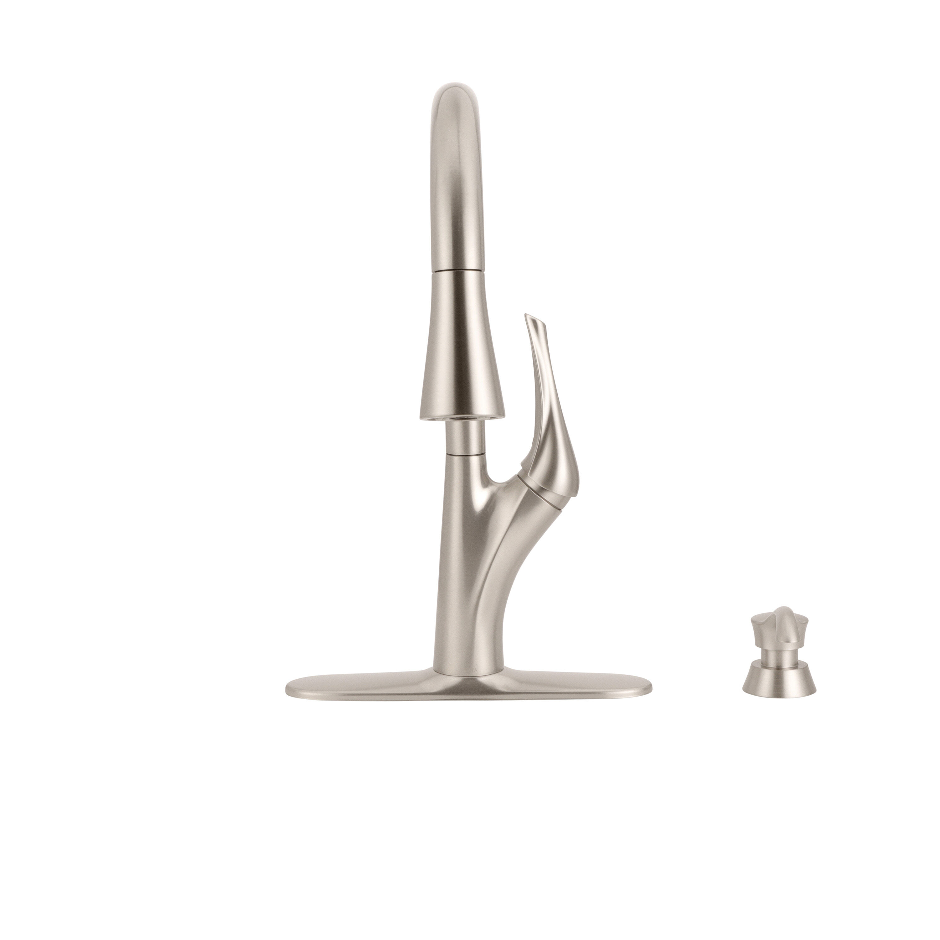 Single Handle Pull-Down Kitchen Faucet with Soap Dispenser and