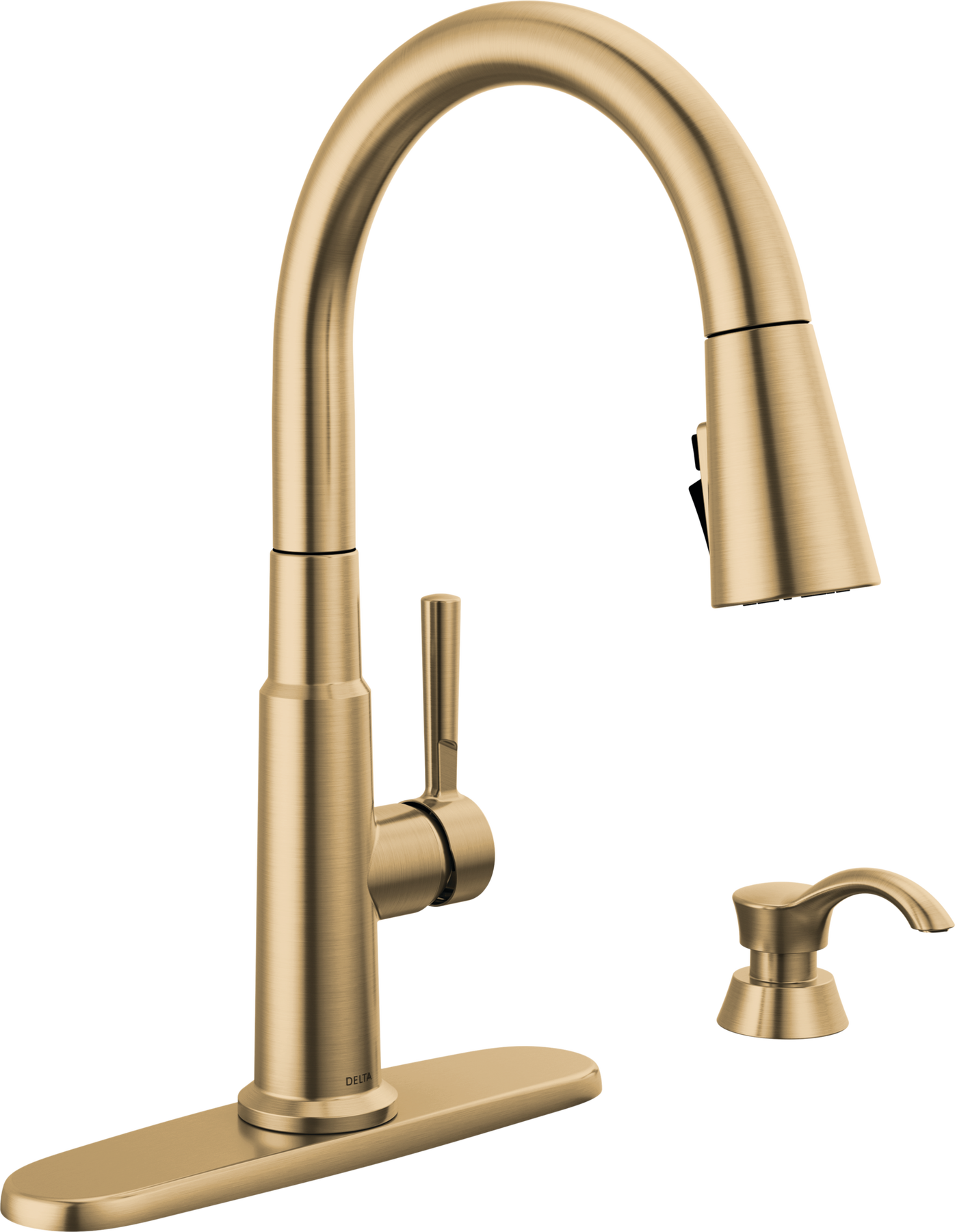 Single Handle Pull-Down Kitchen Faucet with Soap Dispenser and