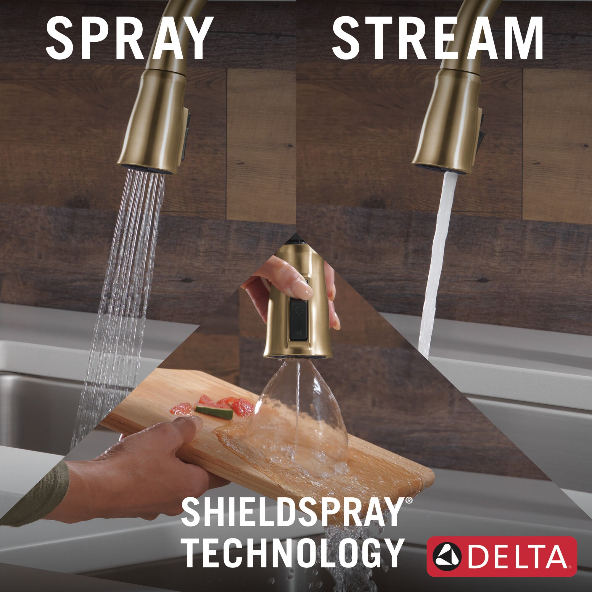 Single-Handle Pull-Down Kitchen Faucet in Champagne Bronze 19888Z