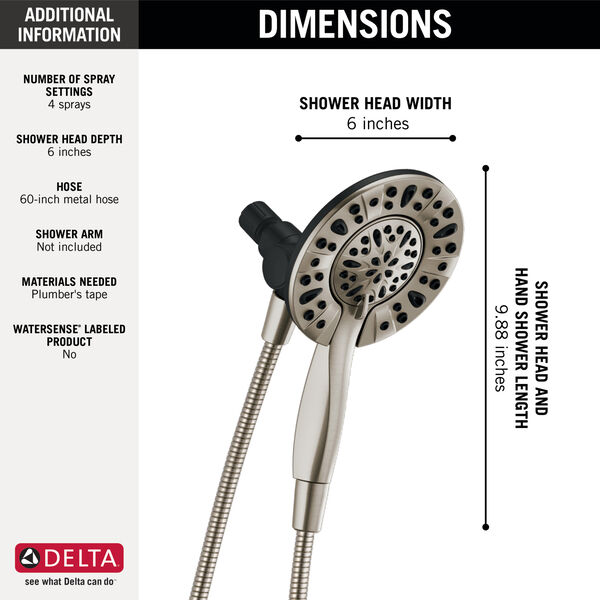 In2ition® 4Setting TwoinOne Shower 75490SN Delta Faucet