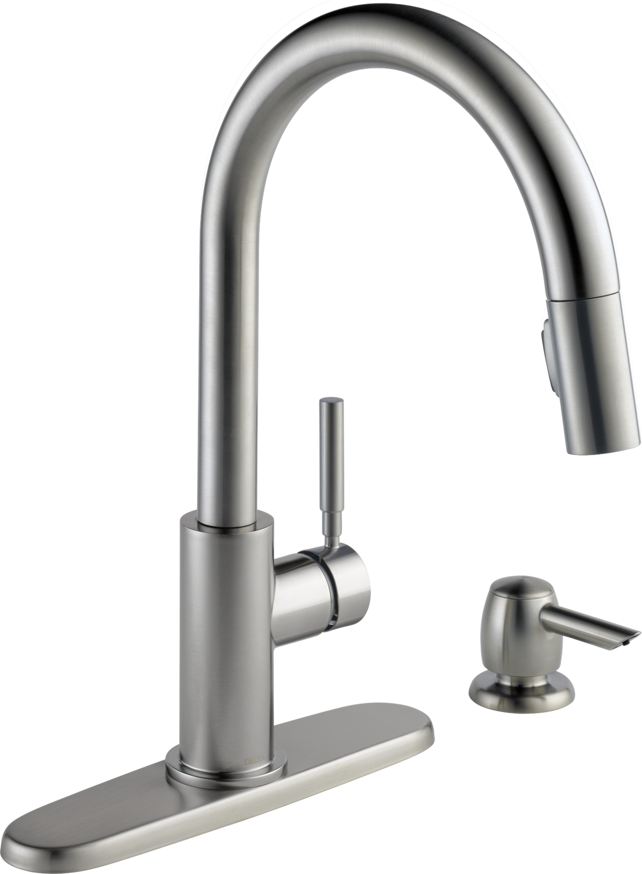 Single Handle Pull-Down Kitchen Faucet with Soap Dispenser in