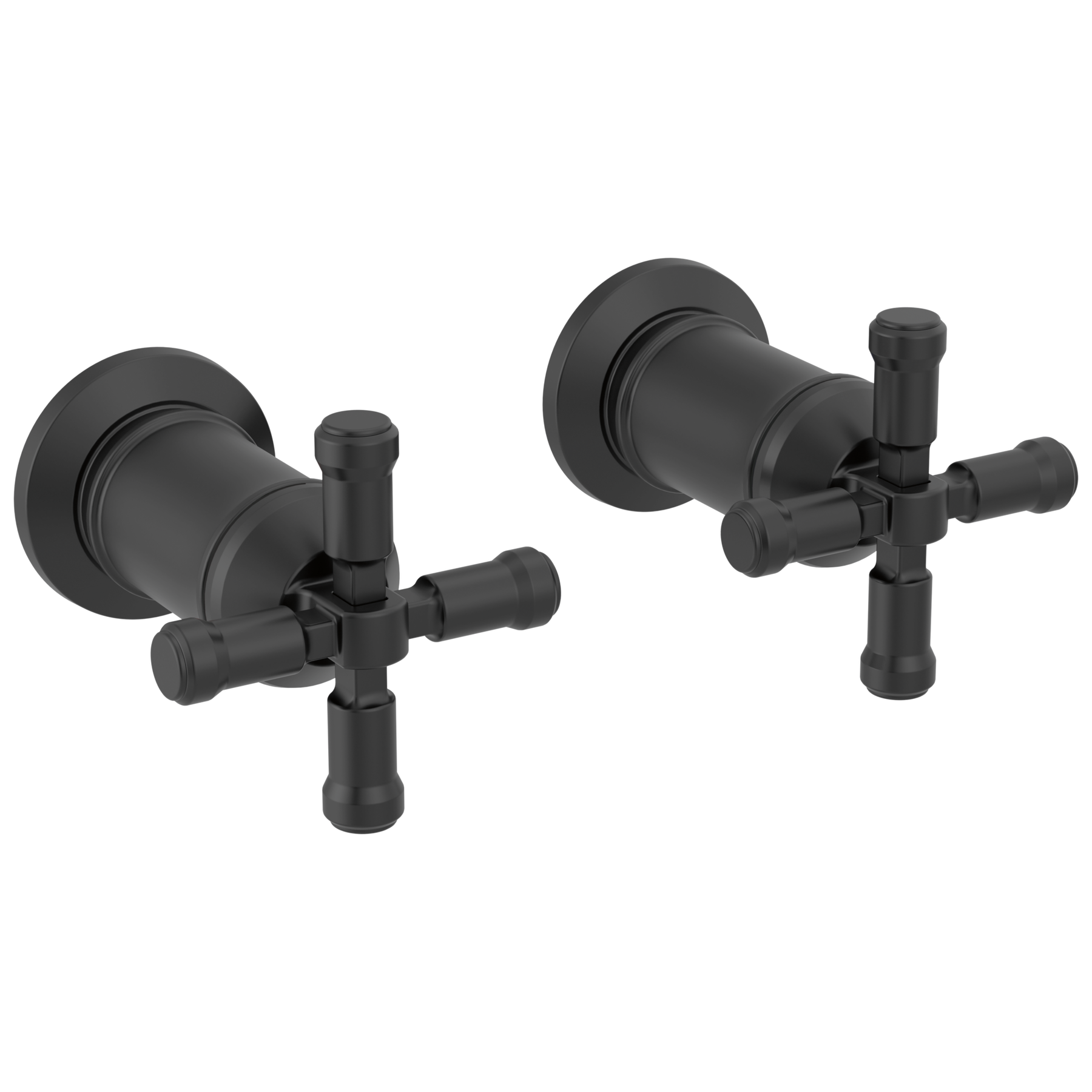 Wall Mount Bathroom Faucet Handle Kit-Cross in Matte Black H586BL