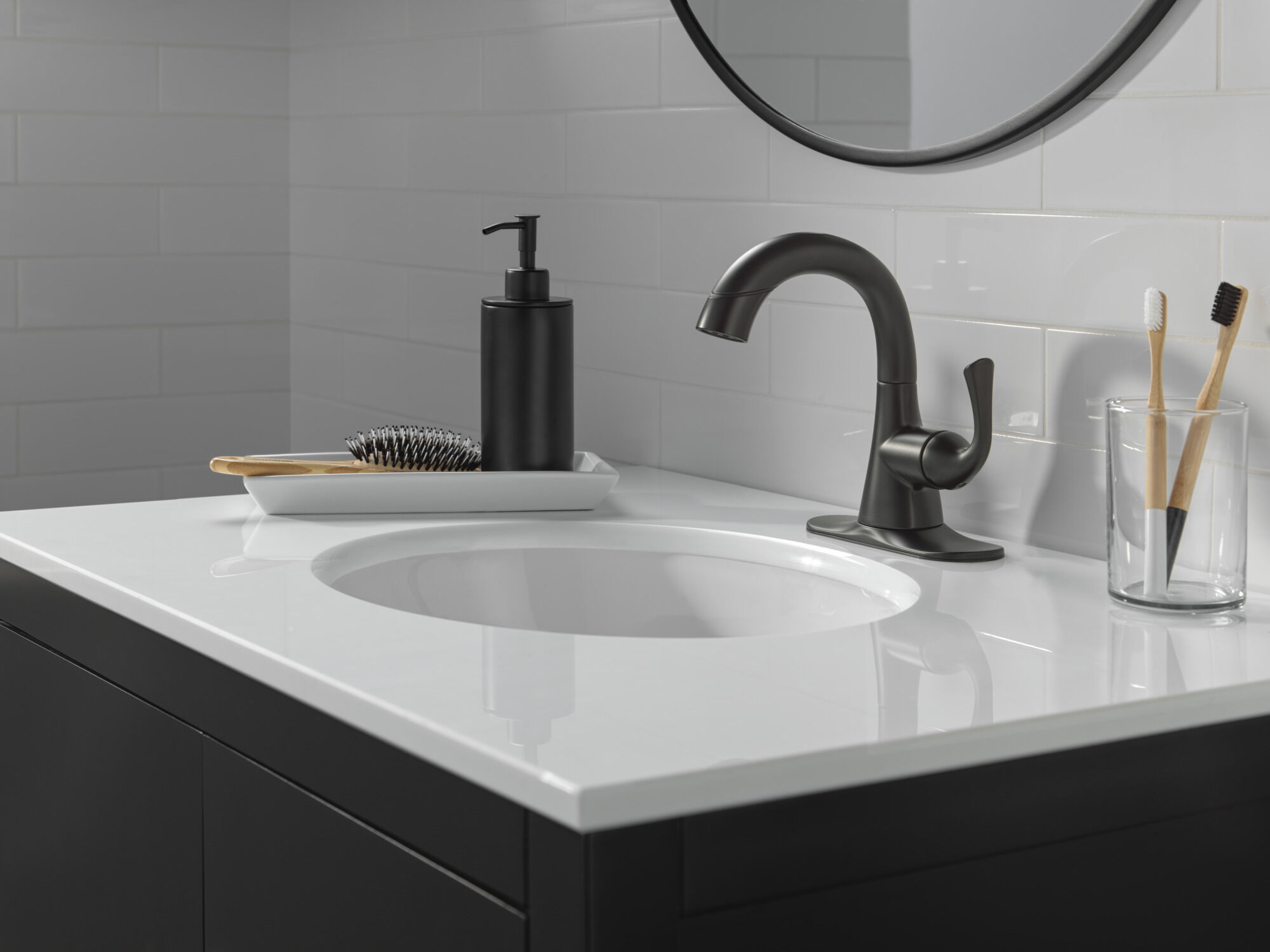 ▼order⑥ Centerset Bathroom Faucet Pull-Down 1L (Recertified) in Matte