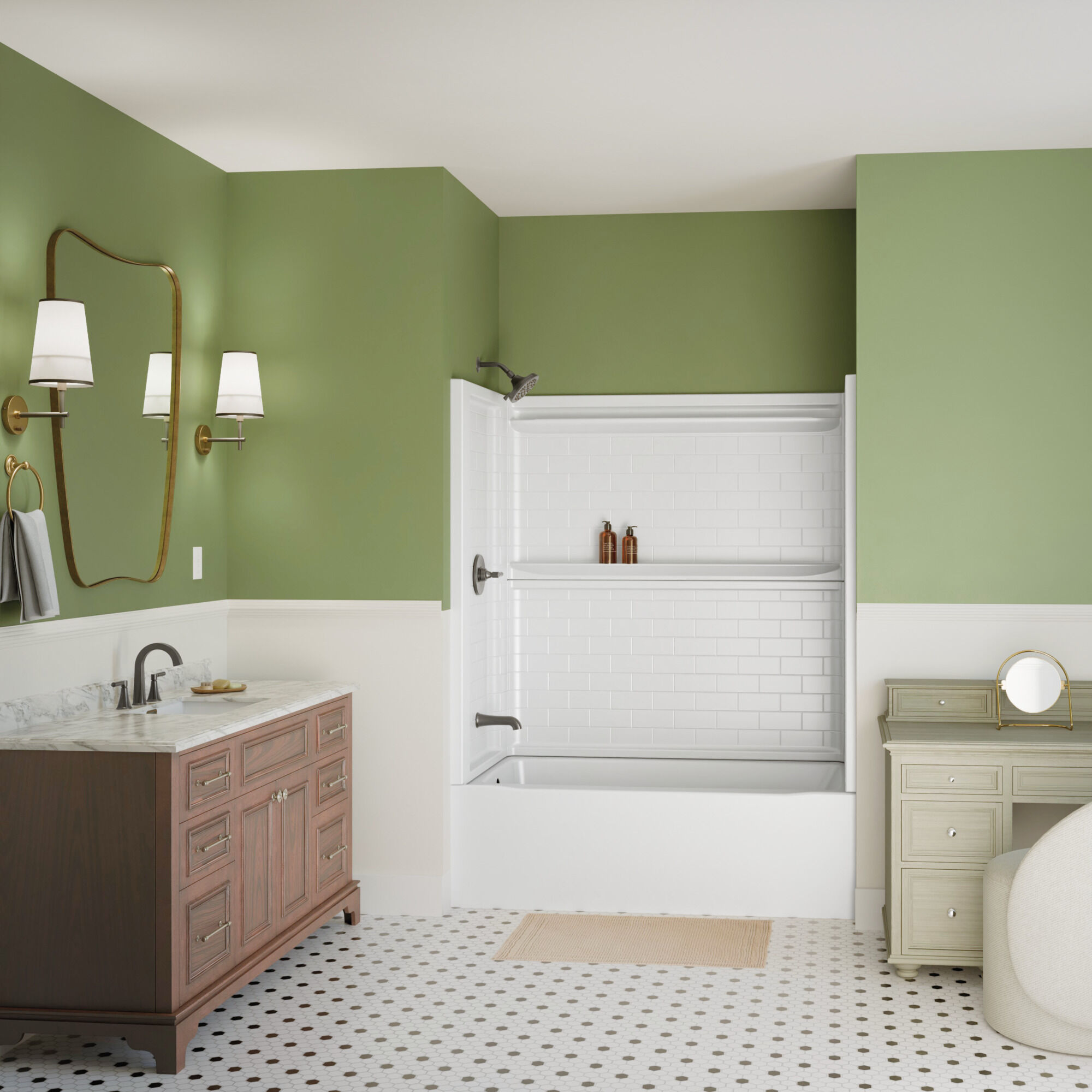 ProCrylic Tile 60 in. x 32 in. Bathtub Wall in High Gloss White