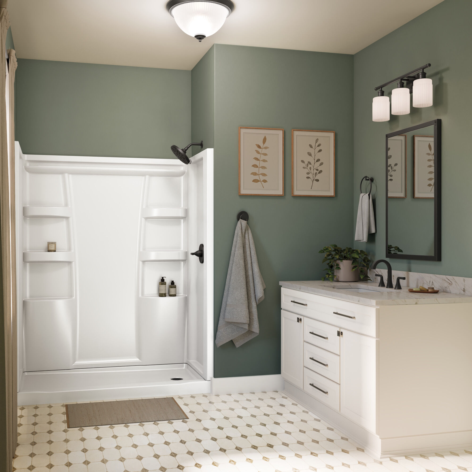 ProCrylic 60 in. x 30 in. Shower Surround in High Gloss White