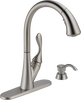 Single Handle Pull-Down Kitchen Faucet with Soap Dispenser
