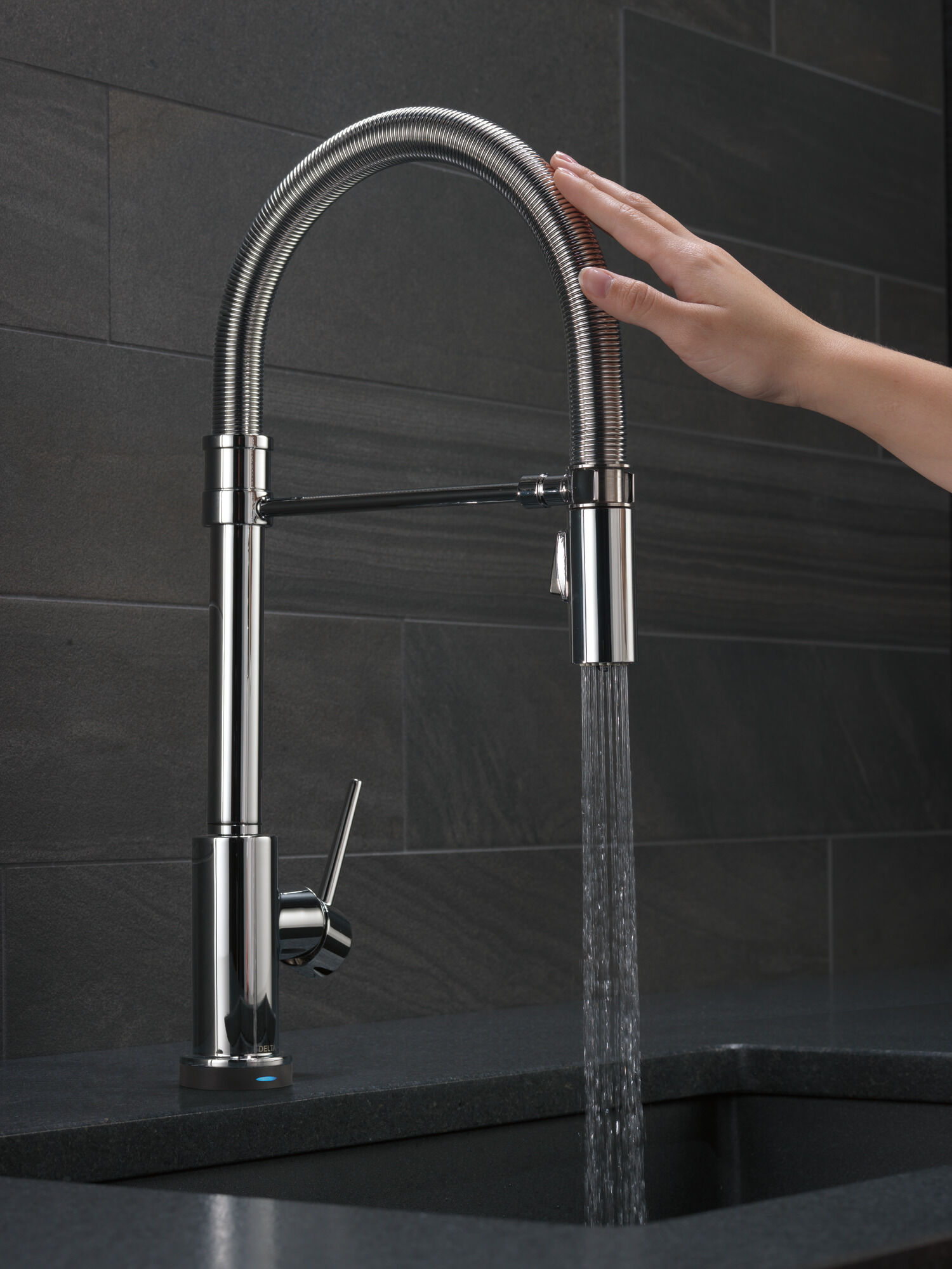 Single-Handle Pull-Down Spring Kitchen Faucet with Touch2O