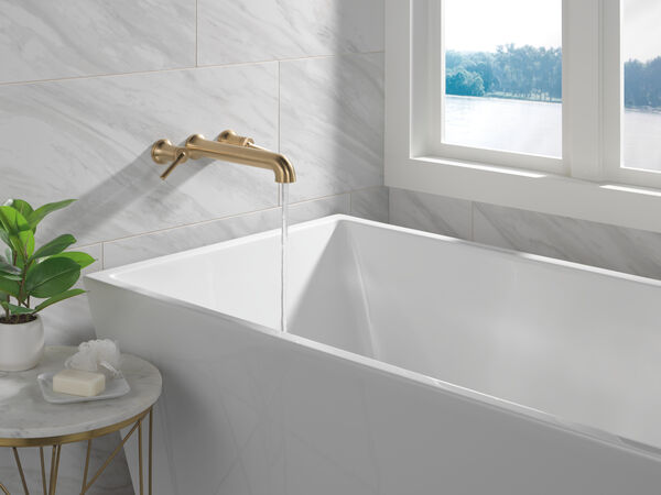 Wall Mounted Tub Filler in Champagne Bronze T5759-CZWL | Delta Faucet