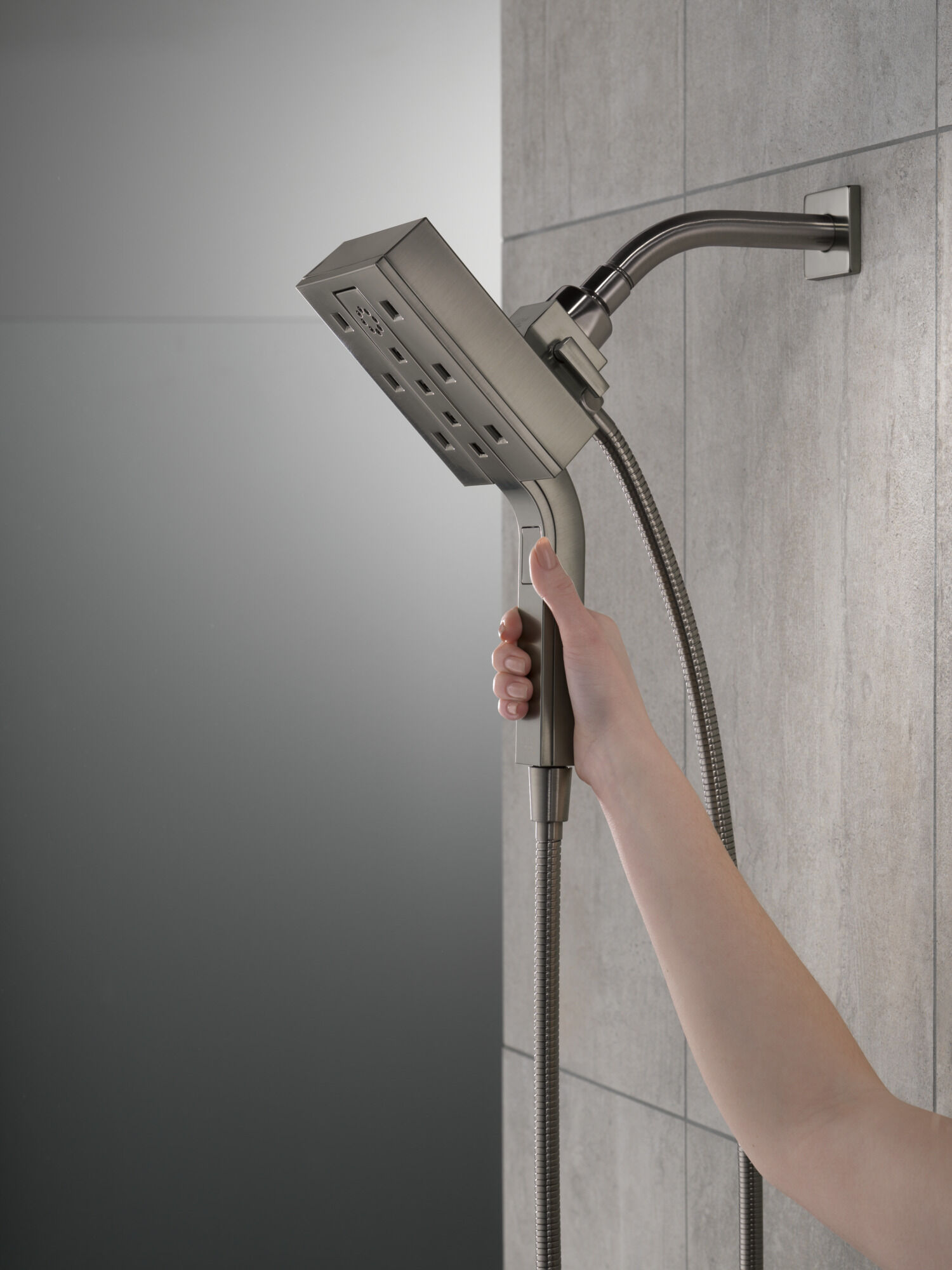 H2Okinetic® In2ition® 4-Setting Two-in-One Shower in Lumicoat