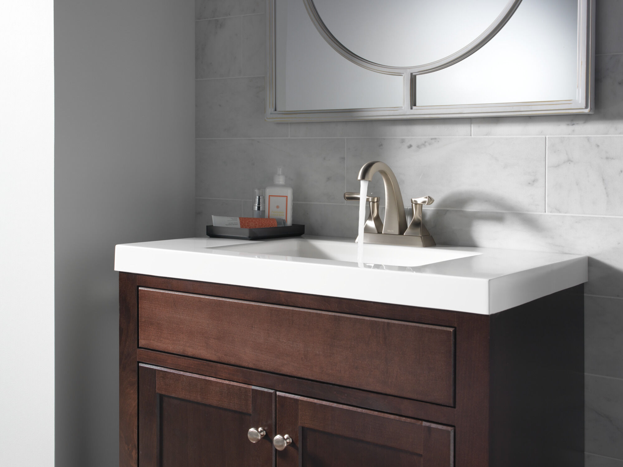 Two Handle Centerset Bathroom Faucet (Recertified) in Spotshield