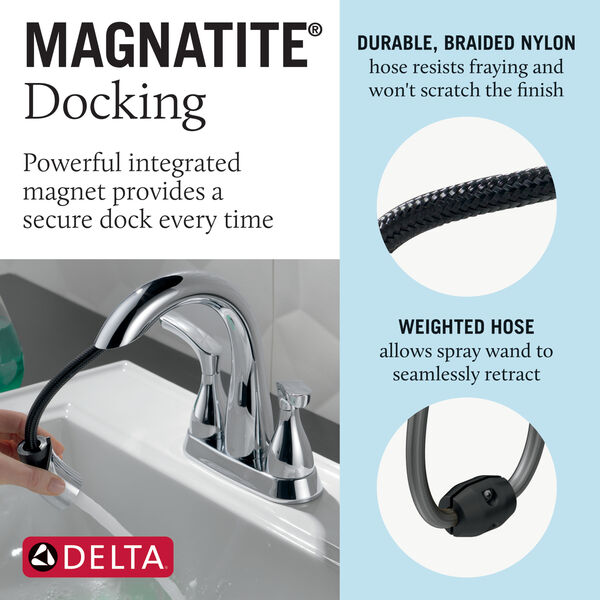 Two Handle Centerset Pull-Down Bathroom Faucet, image 9