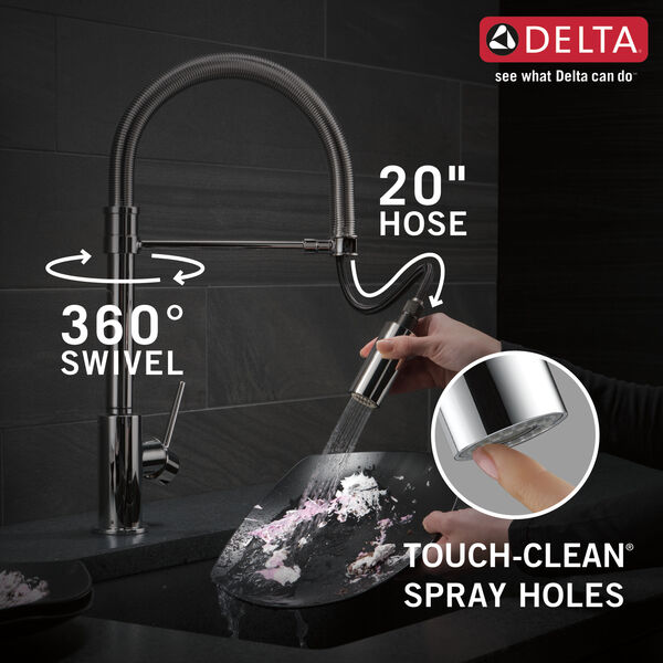 Single Handle Pull-Down Kitchen Faucet With Spring Spout