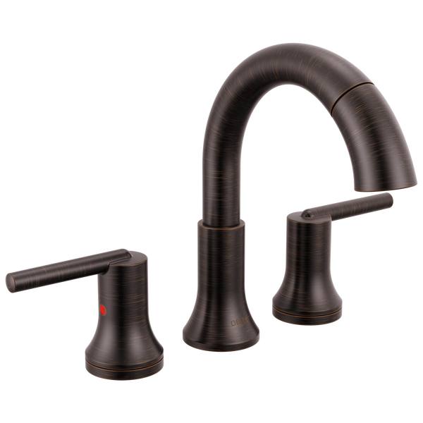 Two Handle Widespread Pull Down Bathroom Faucet in Bronze 3559