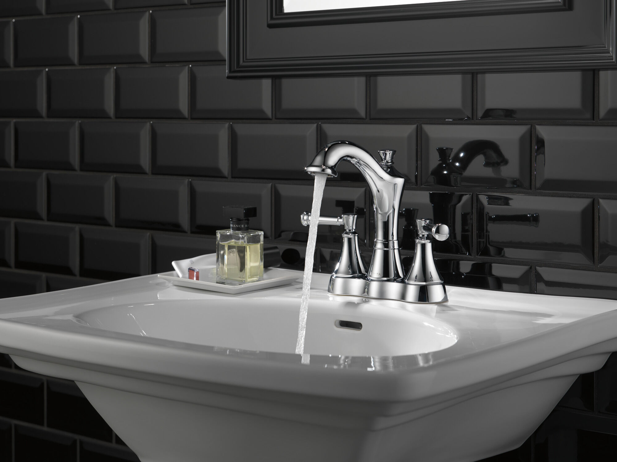 Two Handle Centerset Bathroom Faucet in Chrome 25757LF | Delta Faucet