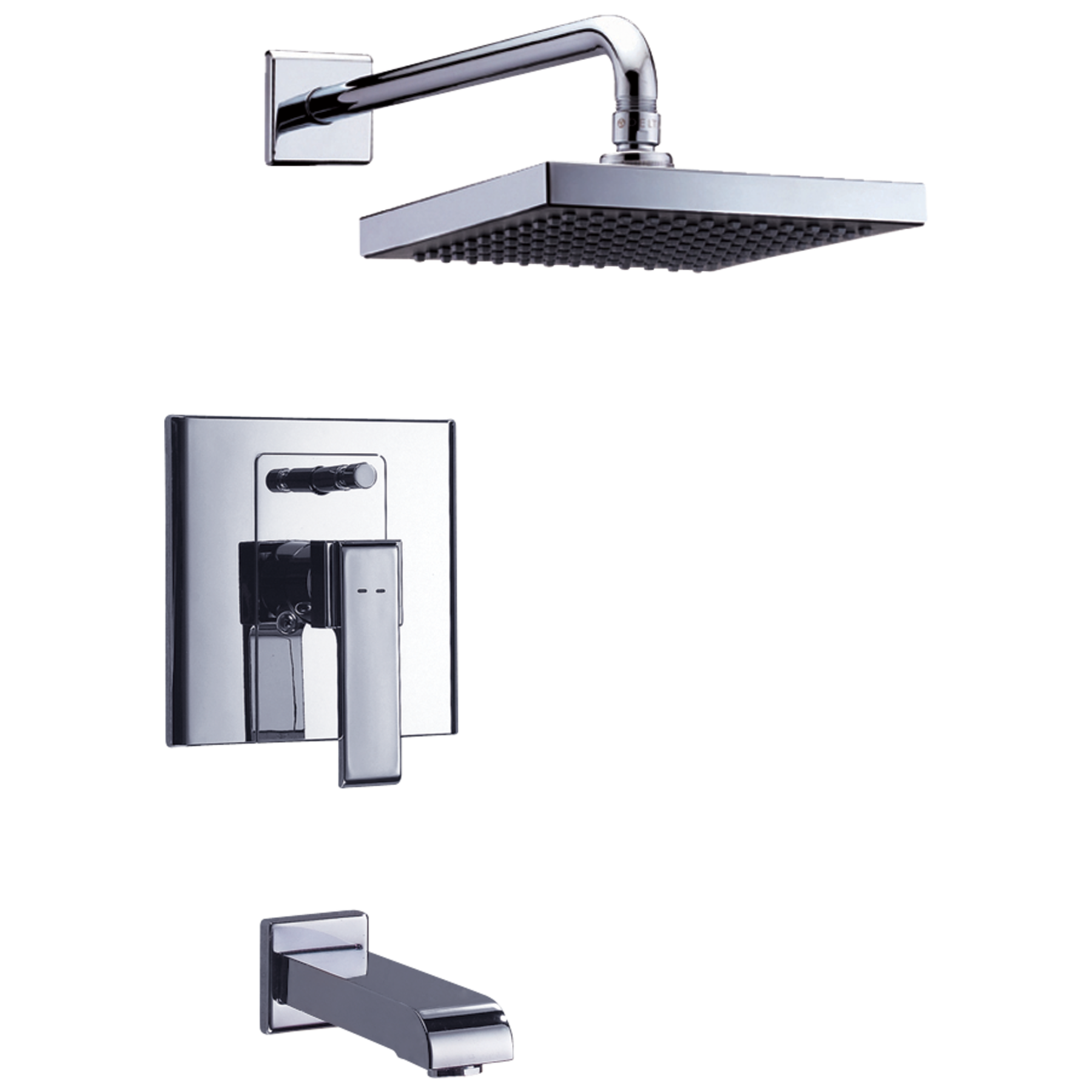 In-Wall Tub and Shower; with Quadrate Shower Head Ceramic Valve