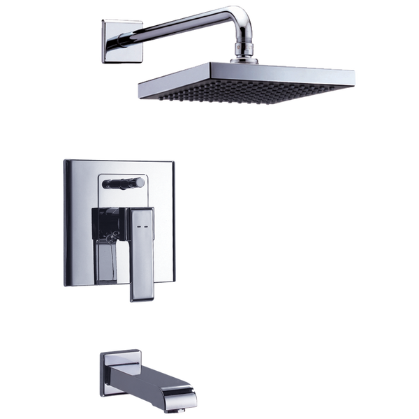 In-Wall Tub and Shower; with Quadrate Shower Head Ceramic Valve