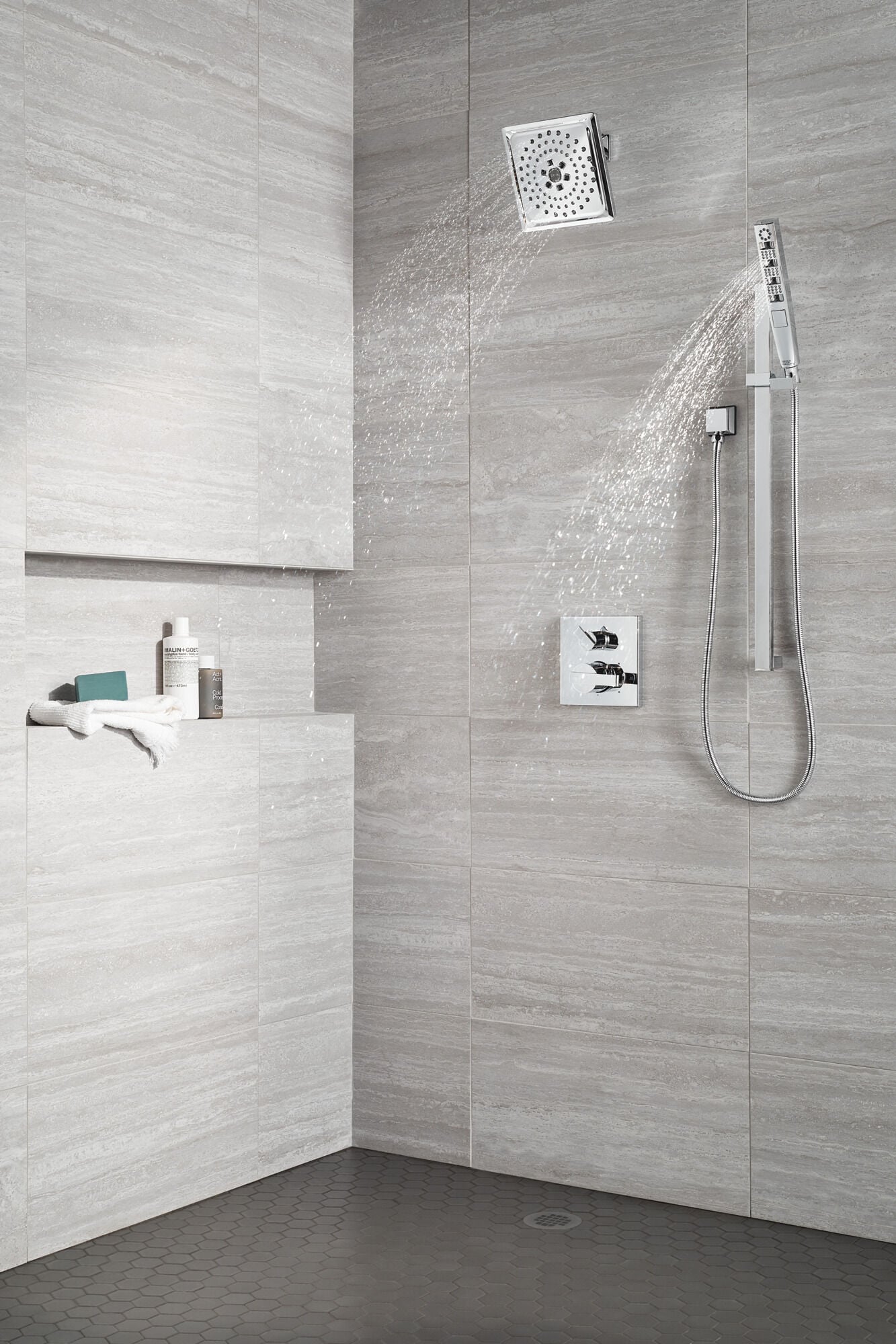 Moen Shower Head DELTA FAUCET T24867, Chrome Ara Angular Modern Monitor 14 Series Valve Trim With 3-Setting Integrated Diverter Delta Angular Modern Monitor Valve