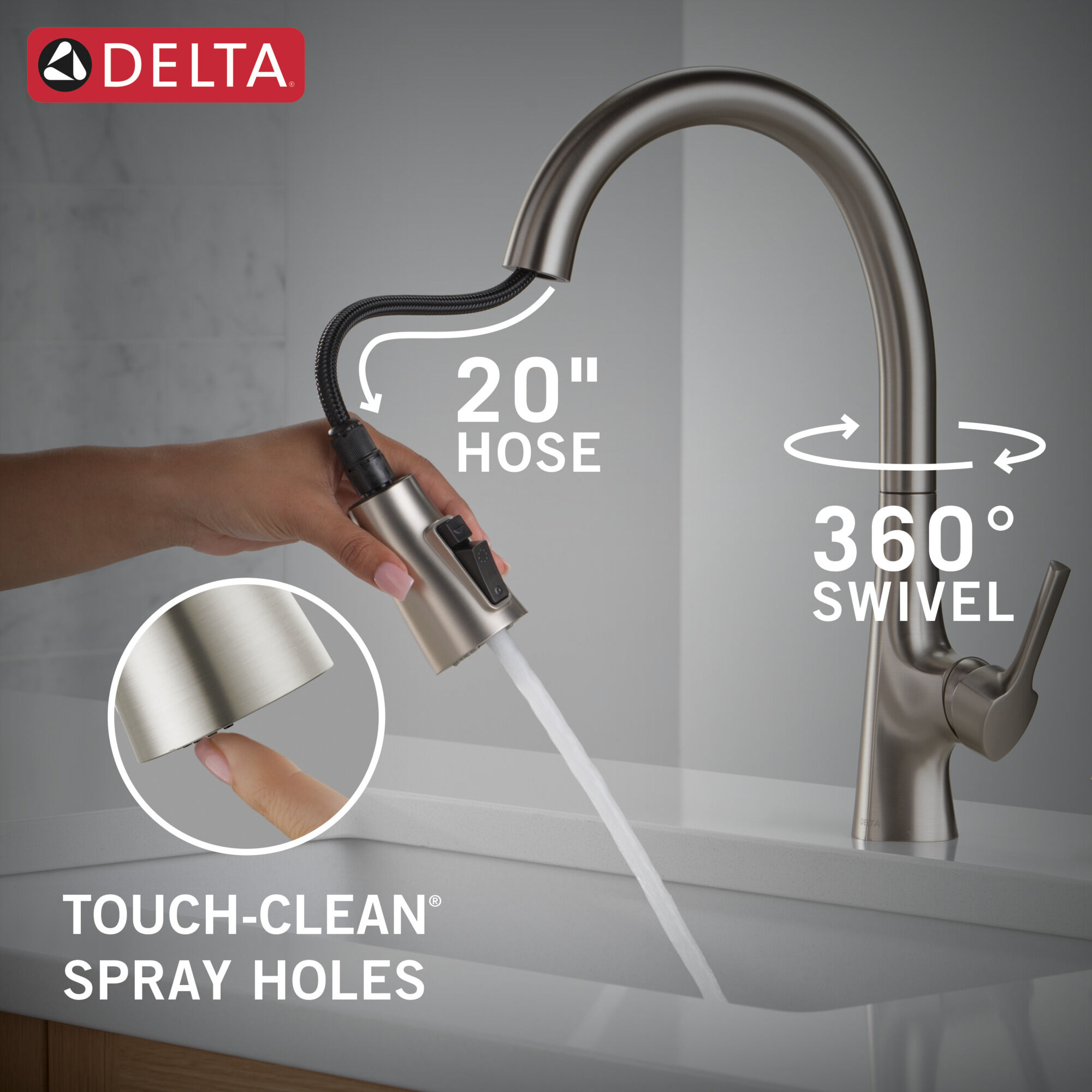 Single Handle Pull-Down Kitchen Faucet with Soap Dispenser and