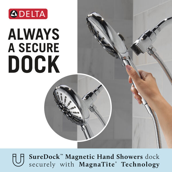 7Setting SureDock® Hand Shower in Lumicoat® Chrome 54910PRPK Delta Faucet