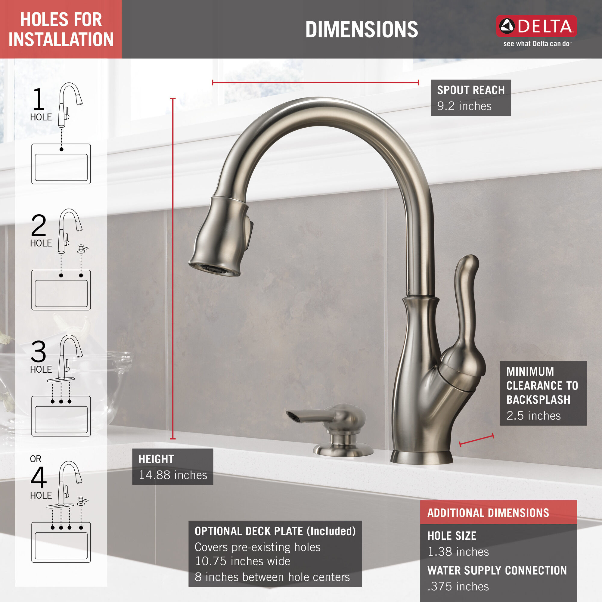 Kitchen Single Handle Pull-Down Faucet in Stainless 19978-SSSD-DST