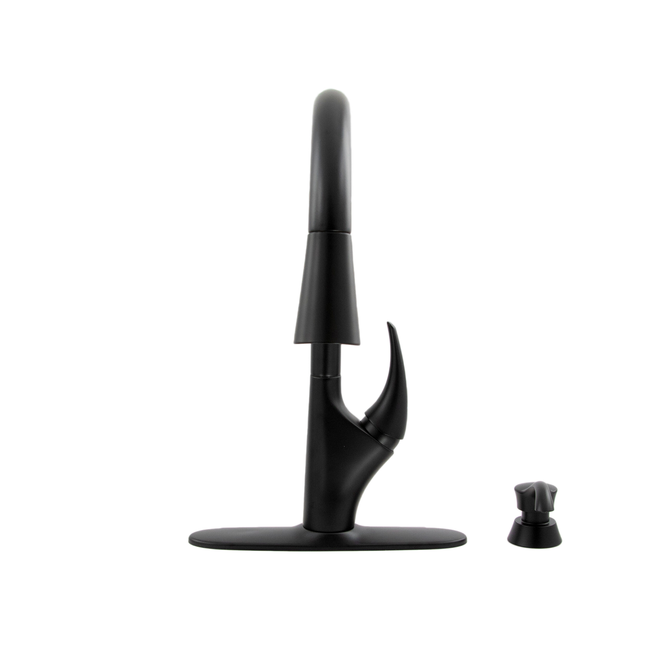 Single Handle Pull-Down Kitchen Faucet with Soap Dispenser and