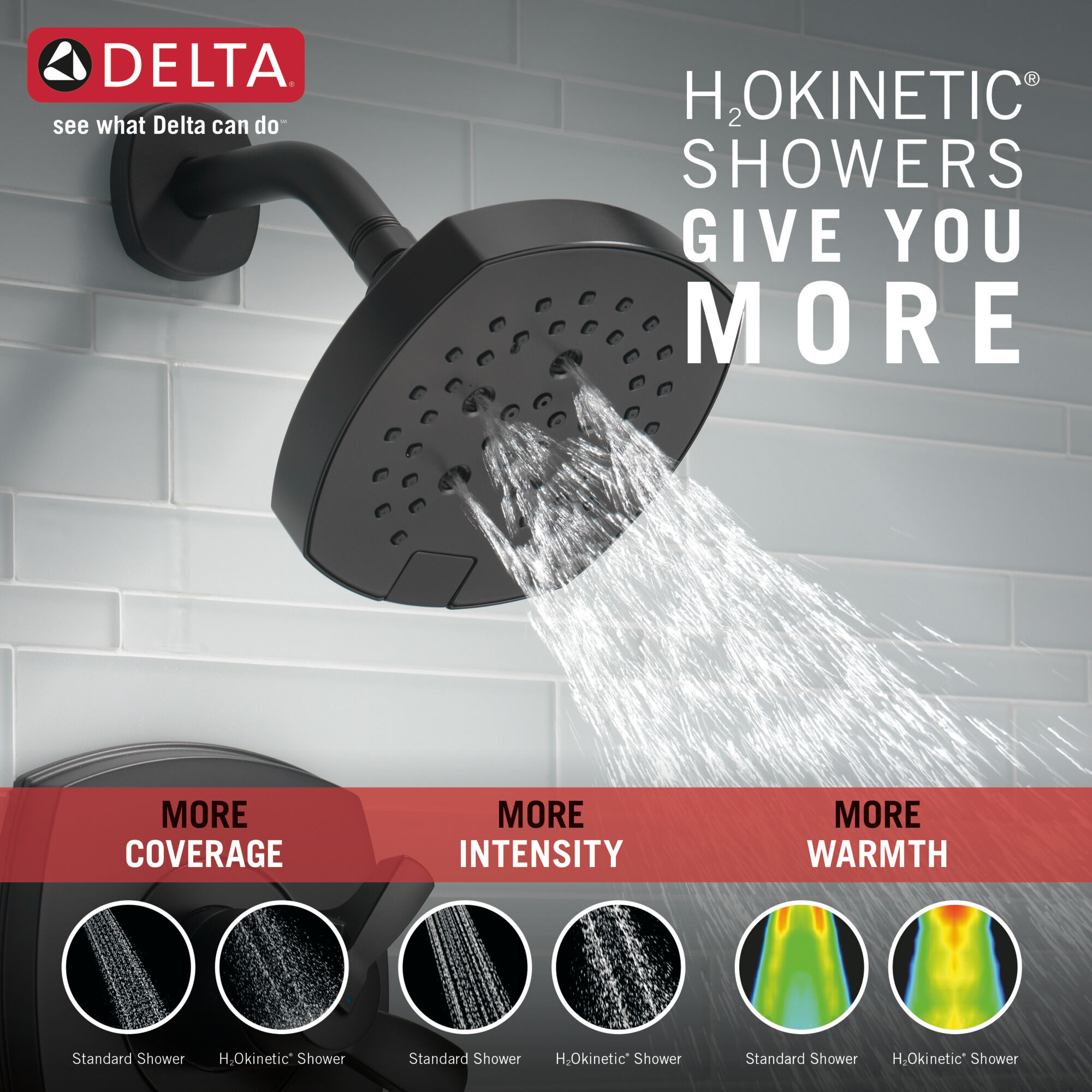 17 Series Tub and Shower Only in Matte Black T17476-BL | Delta Faucet