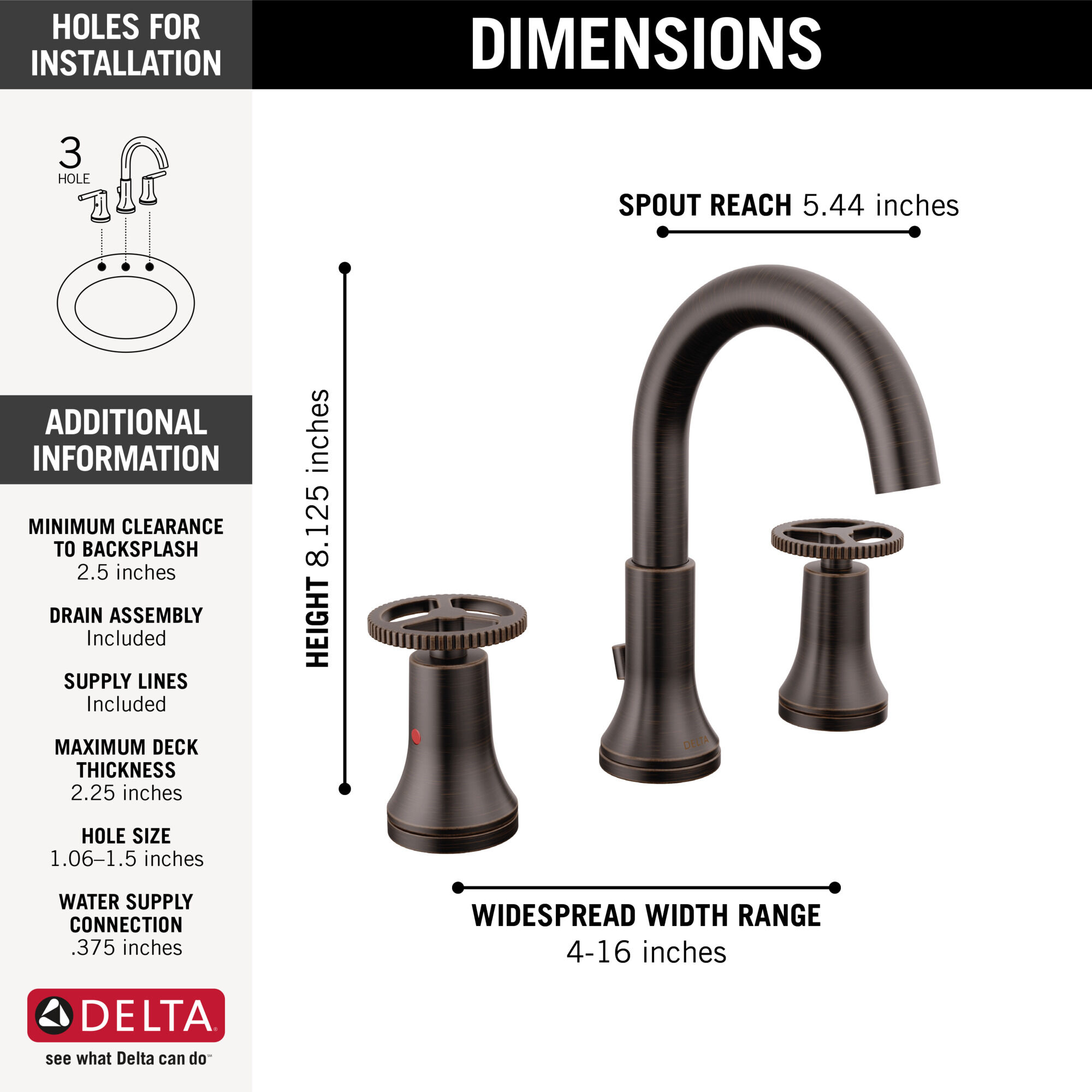 (新品) Delta Faucet Trinsic Widespread Bathroom Faucet 3 Hole, Gold Bathroom Faucet, Diamond Seal Technology, Metal Drain Assembly, Champagne Bronze 3 Delta Trinsic 4 in. Centerset Double Handle Bathroom Faucet in