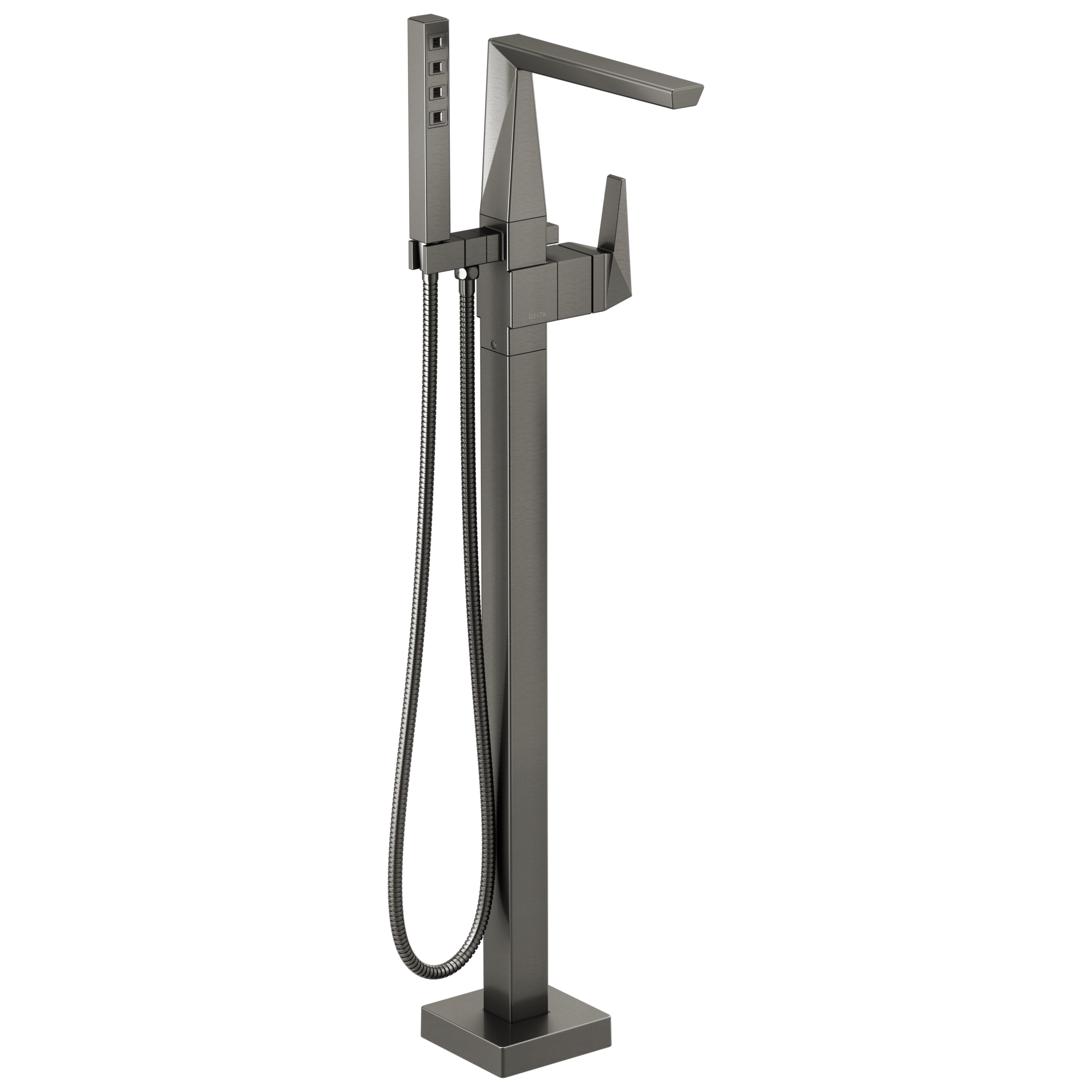 Delta Faucet TrillianE Single Handle Floor Mount Tub Filler Trim - Lumicoat Black Stainless