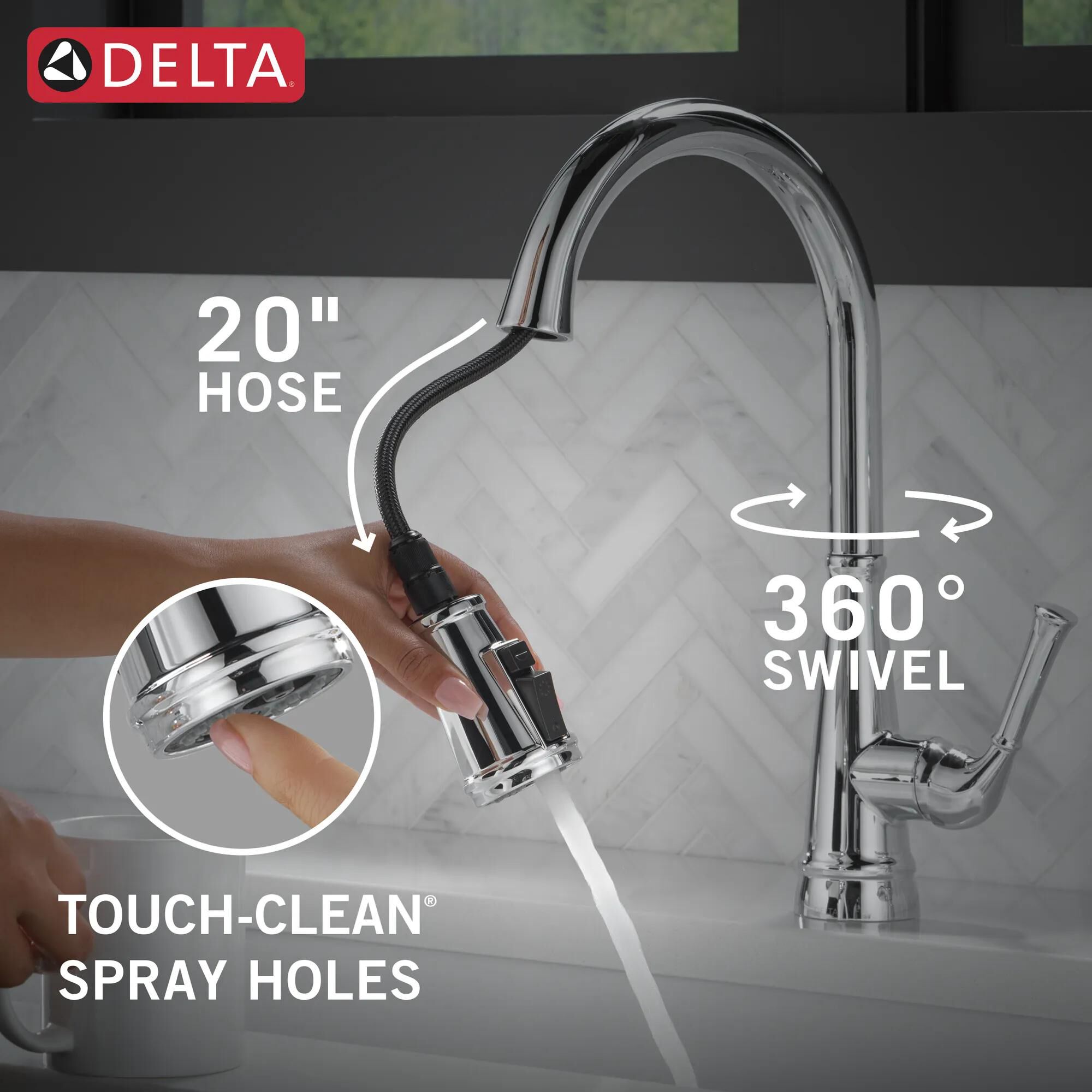 Single Handle Pull-Down Kitchen Faucet with Soap Dispenser and