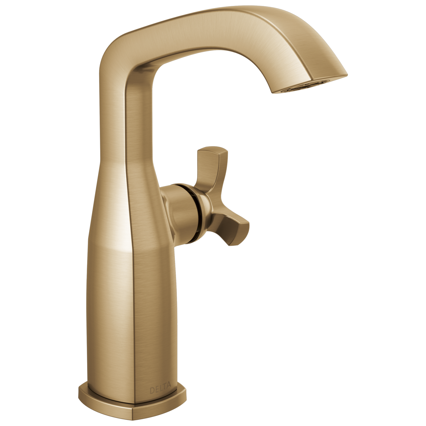 Single Handle Mid-Height Bathroom Faucet in Lumicoat® Champagne