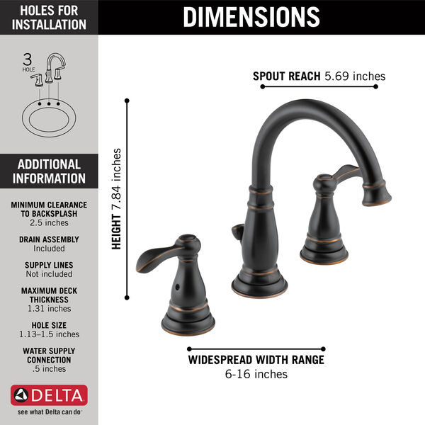 Two Handle Widespread Bathroom Faucet In Oil Rubbed Bronze 35984lf Ob Eco Delta - Install Delta Two Handle Bathroom Faucet