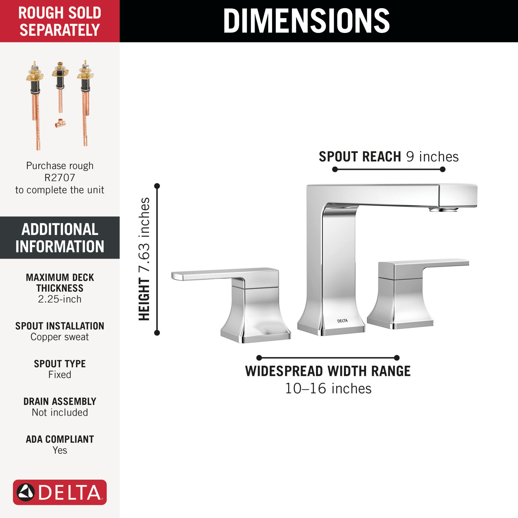 Roman Tub Trim in Chrome T2737 | Delta Faucet
