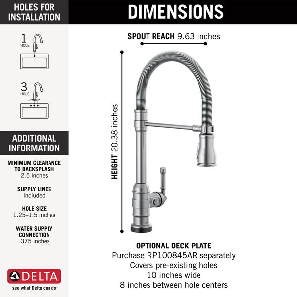 Single Handle Pull-Down Kitchen Faucet Spring Spout with Touch2O Technology